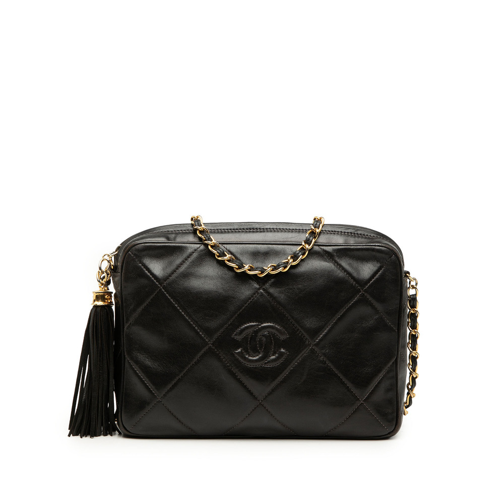 Pre-Loved Chanel CC Diamond Quilted Lambskin Tassel Camera Bag